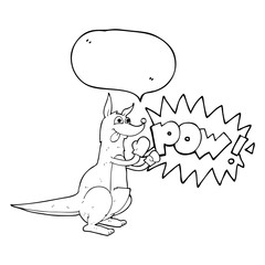 speech bubble cartoon boxing kangaroo