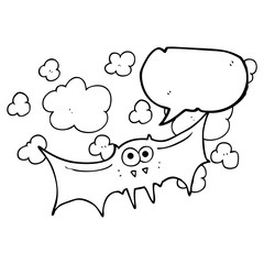 speech bubble cartoon vampire bat