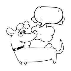 speech bubble cartoon happy dog