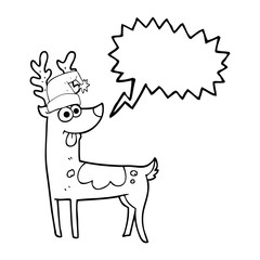speech bubble cartoon crazy reindeer