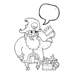 speech bubble cartoon pirate captain