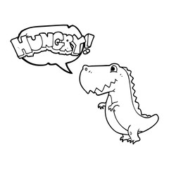 speech bubble cartoon hungry dinosaur