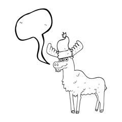 speech bubble cartoon christmas moose