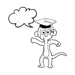 speech bubble cartoon graduate monkey