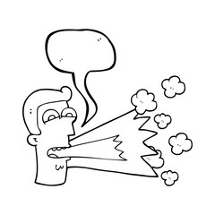 speech bubble cartoon shouting man