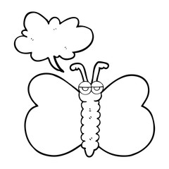 speech bubble cartoon butterfly