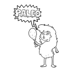 speech bubble cartoon woman on paleo diet