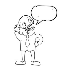 speech bubble cartoon zombie businessman