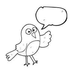 speech bubble cartoon bird
