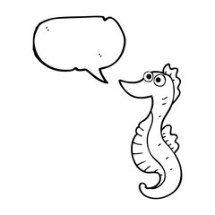 speech bubble cartoon seahorse