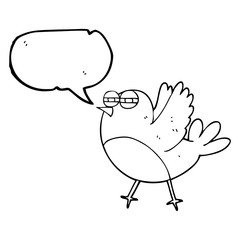 speech bubble cartoon bird