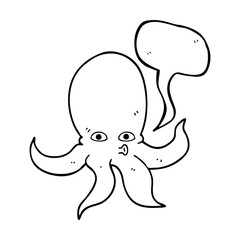 speech bubble cartoon octopus