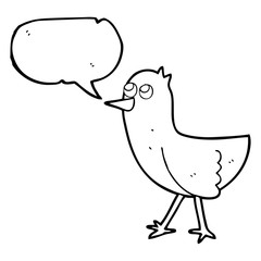 speech bubble cartoon bird