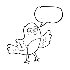 speech bubble cartoon bird