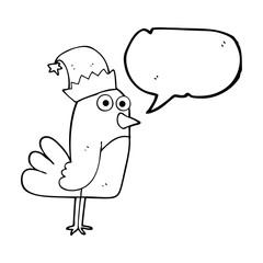 speech bubble cartoon christmas robin