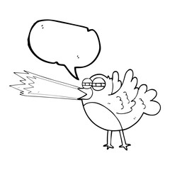 speech bubble cartoon bird