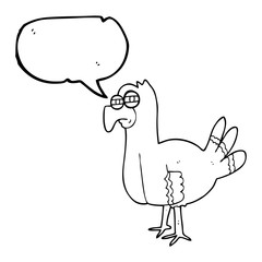speech bubble cartoon bird