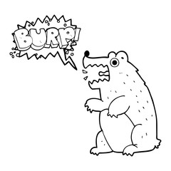 speech bubble cartoon bear burping
