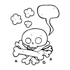 speech bubble cartoon pile of bones