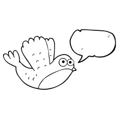 speech bubble cartoon flying christmas robin