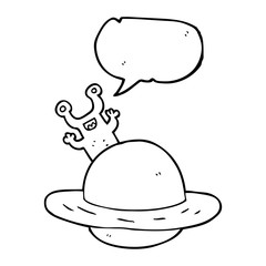 speech bubble cartoon alien planet