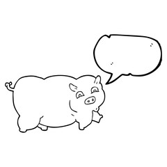 speech bubble cartoon pig