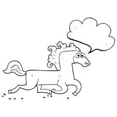 speech bubble cartoon running horse