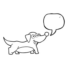 speech bubble cartoon happy little dog