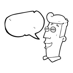 speech bubble cartoon grinning man