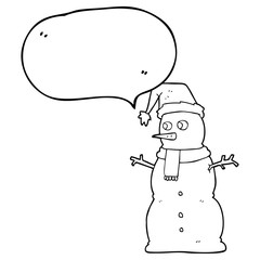 speech bubble cartoon snowman