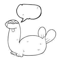 speech bubble cartoon seal