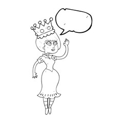 speech bubble cartoon vampire queen waving