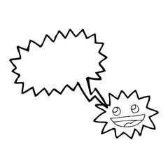 speech bubble cartoon star with face