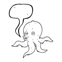 speech bubble cartoon octopus
