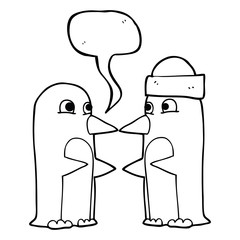 speech bubble cartoon penguins