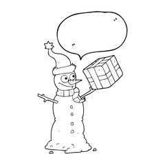 speech bubble cartoon snowman