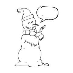 speech bubble cartoon snowman