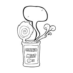 speech bubble cartoon canned meat