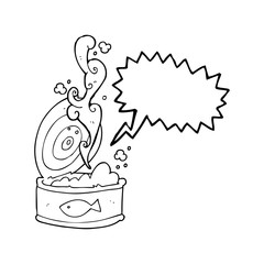 speech bubble cartoon can of tuna