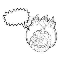 speech bubble cartoon spooky pumpkin