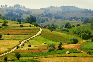 Serene view of countryside landscape in Serbia