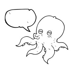 speech bubble cartoon octopus