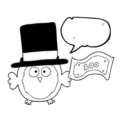 speech bubble cartoon rich owl