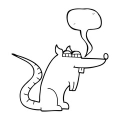 speech bubble cartoon evil rat