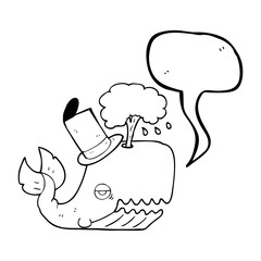 speech bubble cartoon whale spouting water