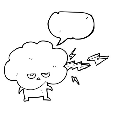 recommend clip art: speech bubble cartoon raincloud character shooting lightning