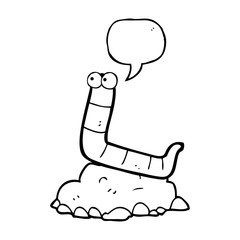 speech bubble cartoon worm