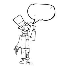 speech bubble cartoon posh zombie