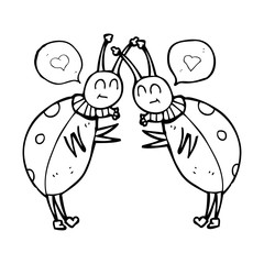 speech bubble cartoon ladybugs greeting