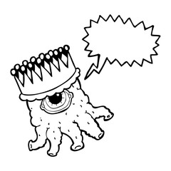 speech bubble cartoon alien king
